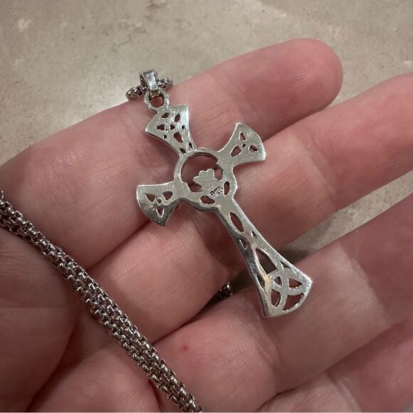 Sterling Silver Celtic Cross Necklace – 18” Chain - Picture 6 of 6